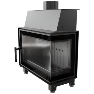 STEEL STOVE RIGHT SINGLE 6 KW Ø 150 BLACK THERMOTEC LINER