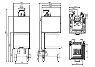 Insatskamin TRINITY 54x54x53.GQ - 10kW