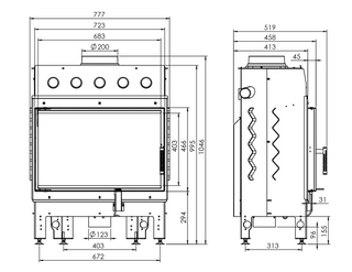 Insatskamin ALBERO-S 14 kW