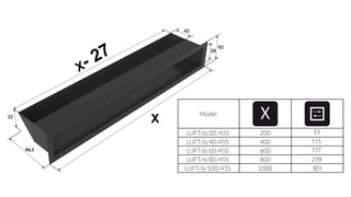 Ventilkåpa LUFT 9x40 Svart